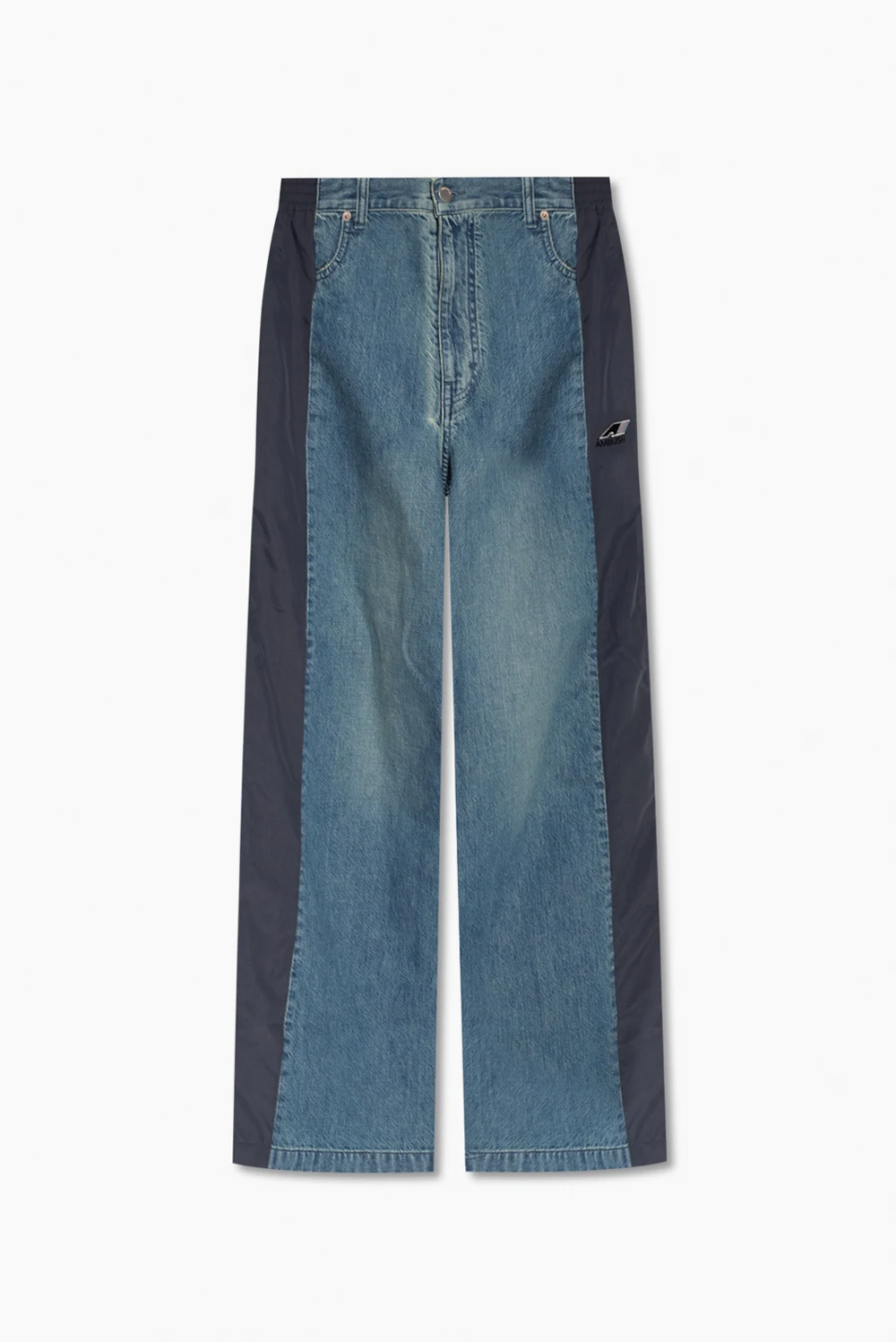 Spodnie z łączonych materiałów