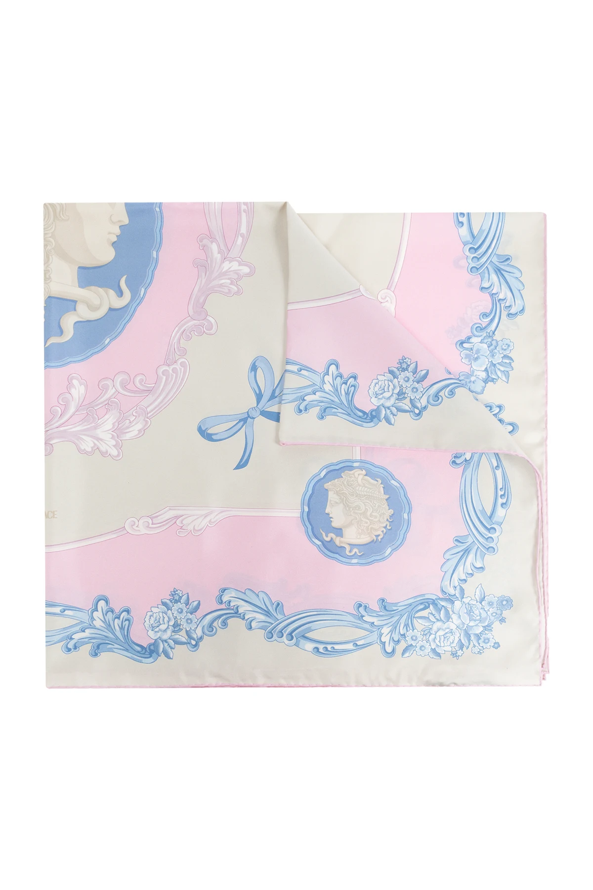 Silk scarf with Medusa Cameo print