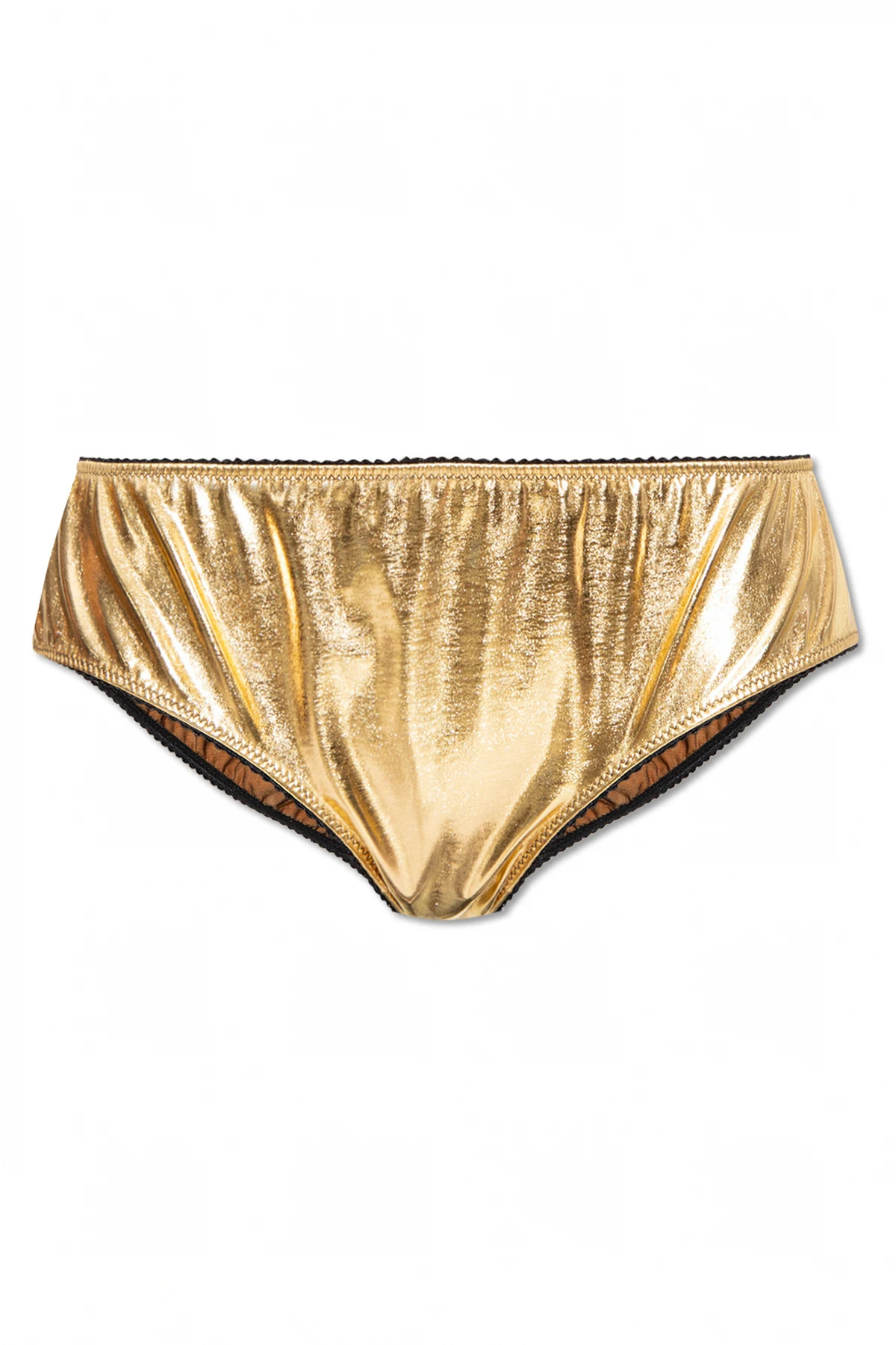 Briefs with metallic finish