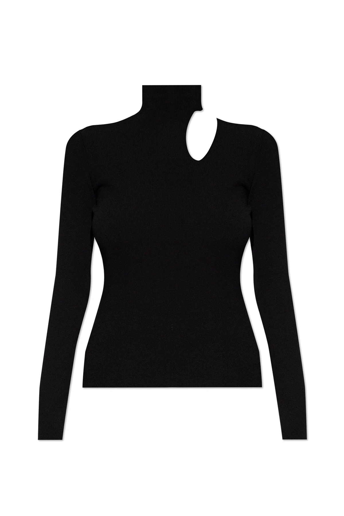 Prążkowany golf z wycięciem