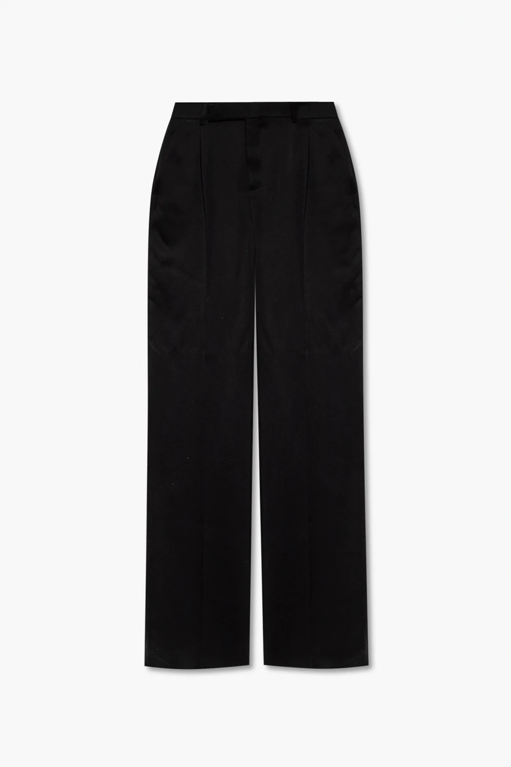 Silk pleat-front trousers