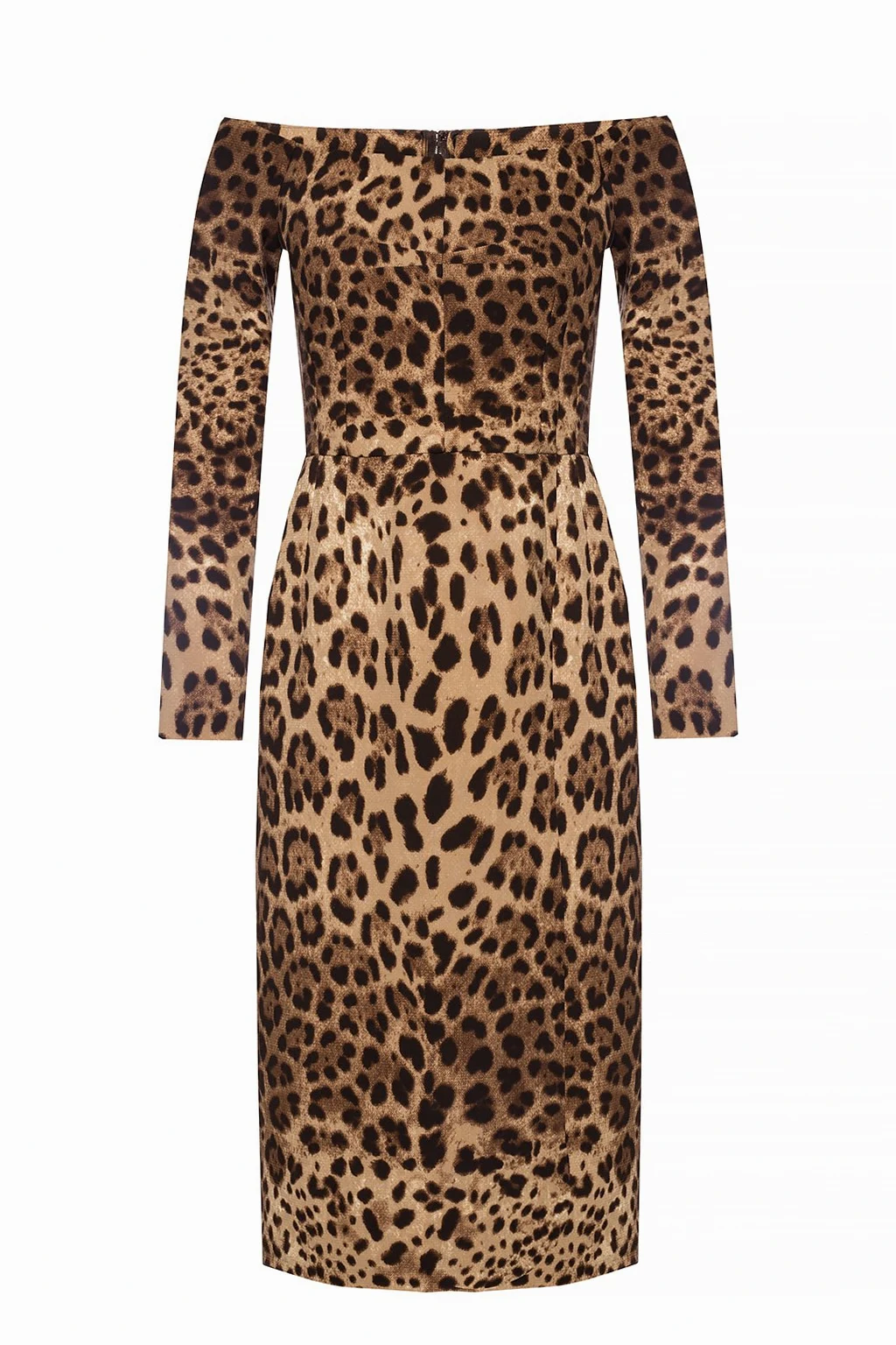 Patterned open-shoulder dress