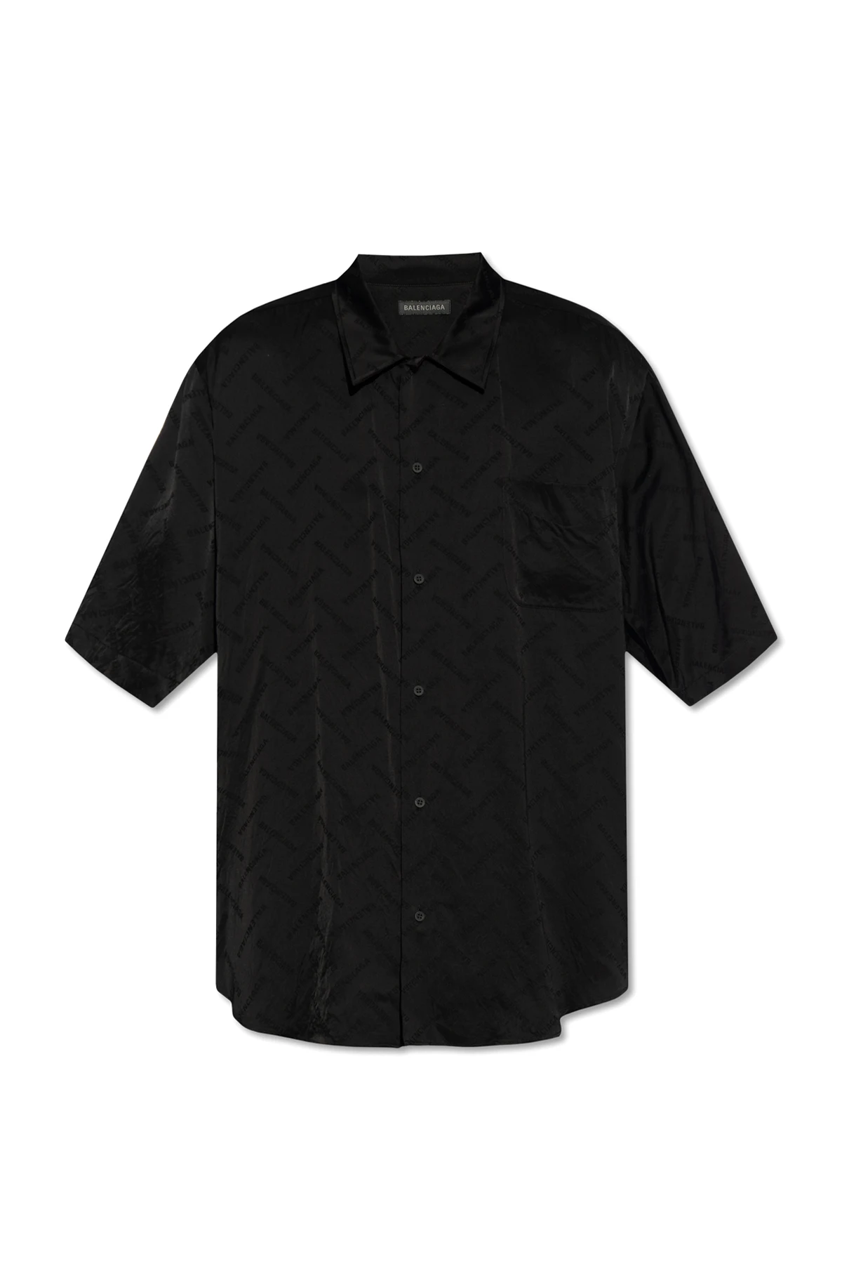 Satin shirt with logo