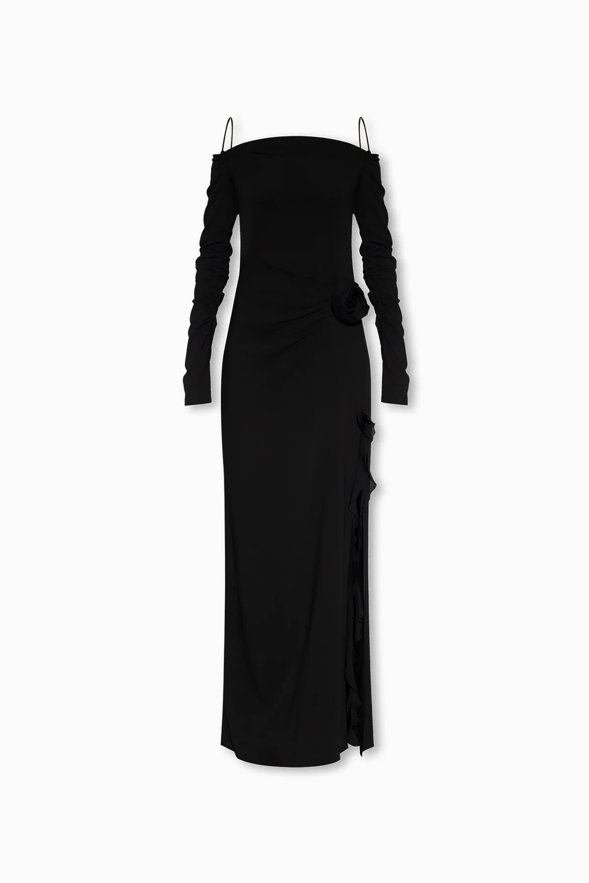 Dress with denuded shoulders