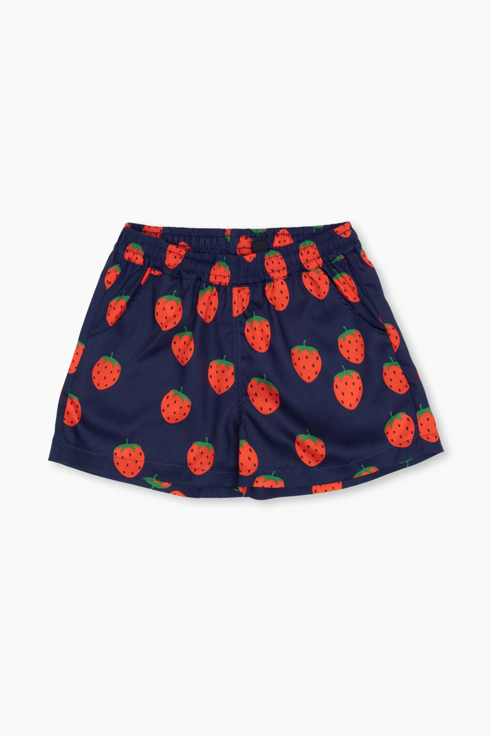 Shorts with motif of strawberries