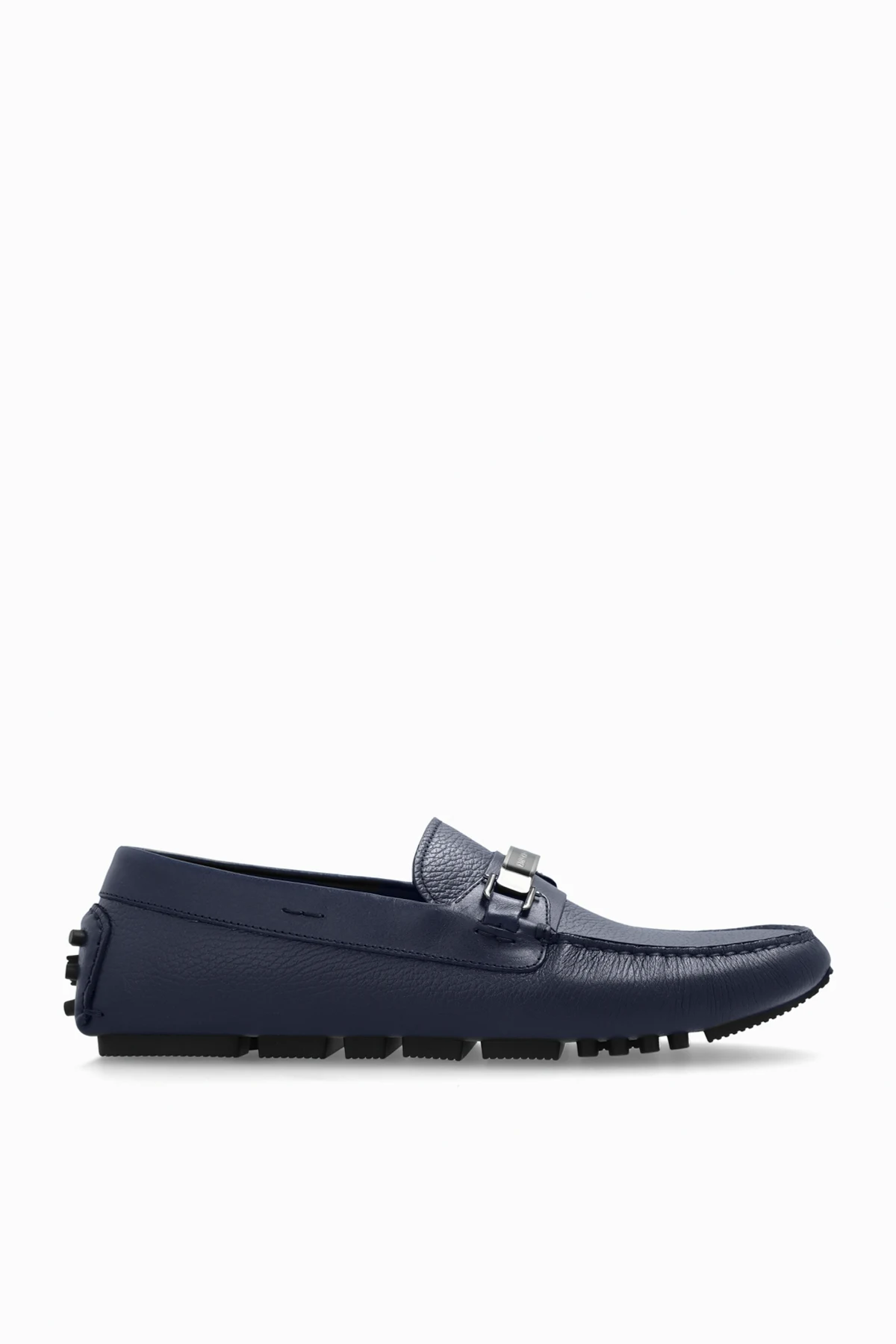 NAVY BLUE Leather Loafers