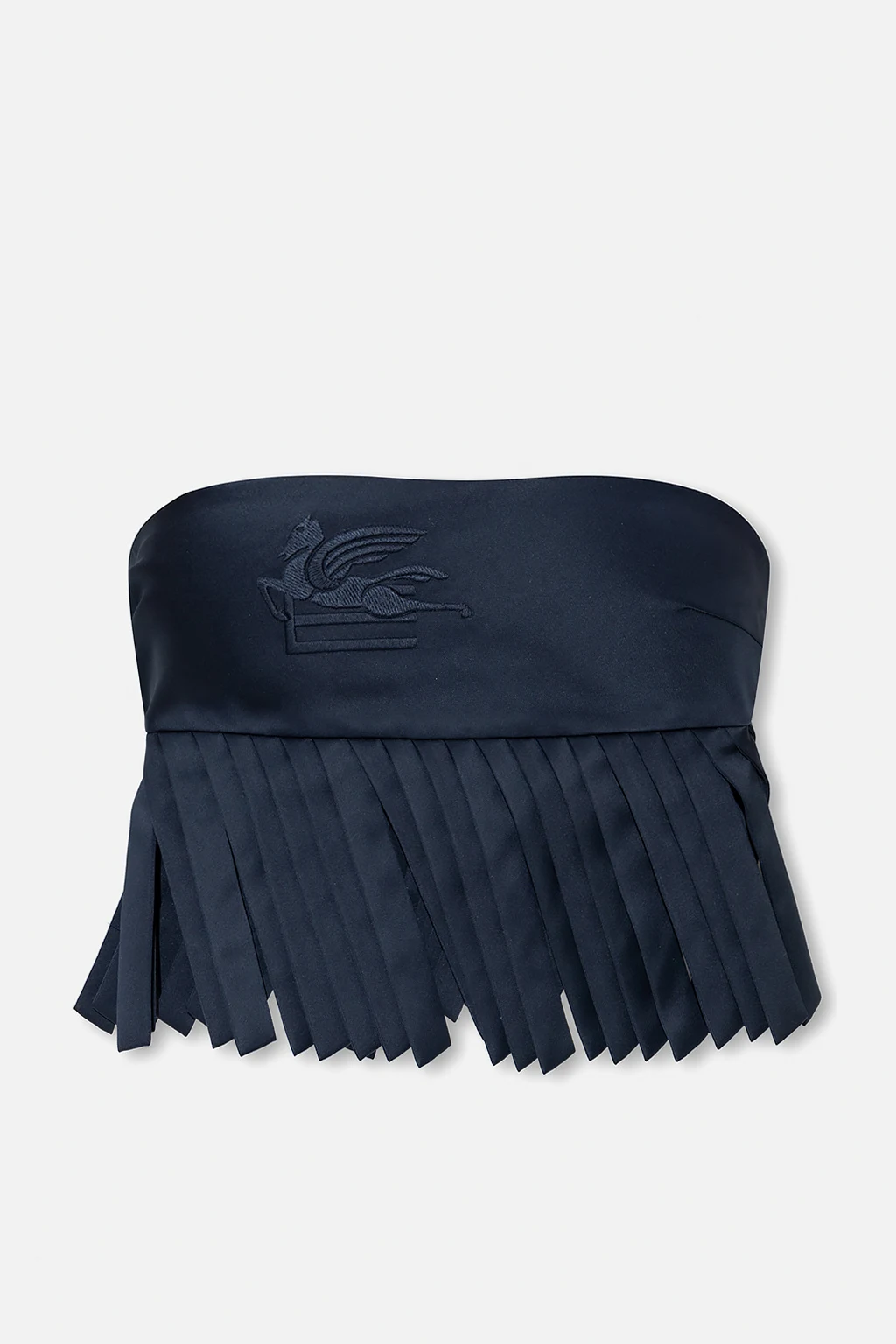 Fringed satin top