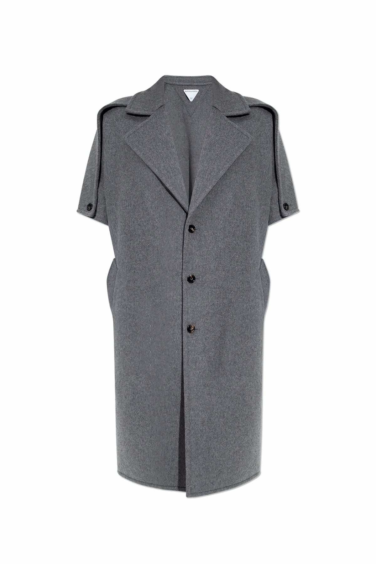 Coat with short sleeves