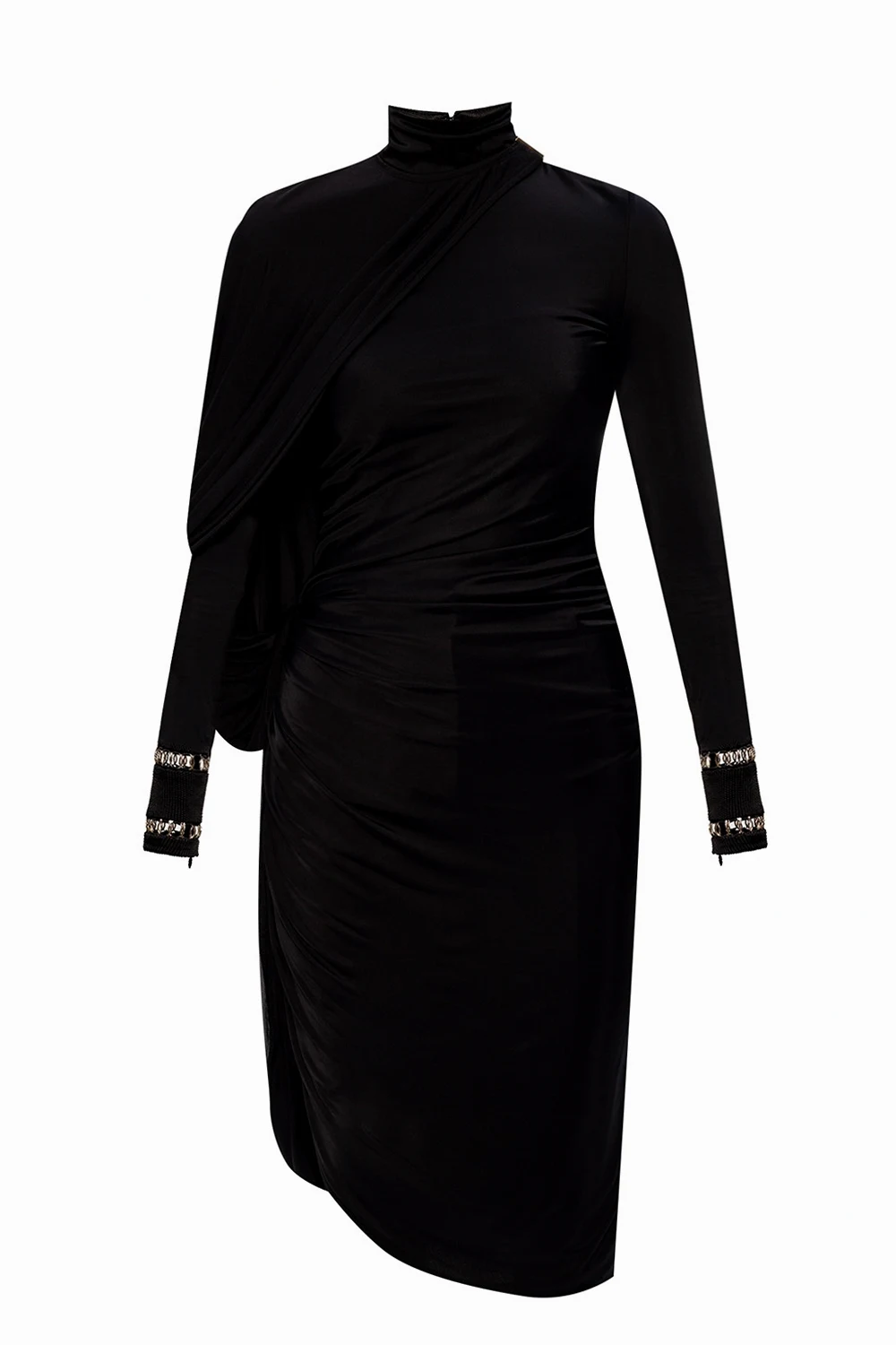 Dress with band collar