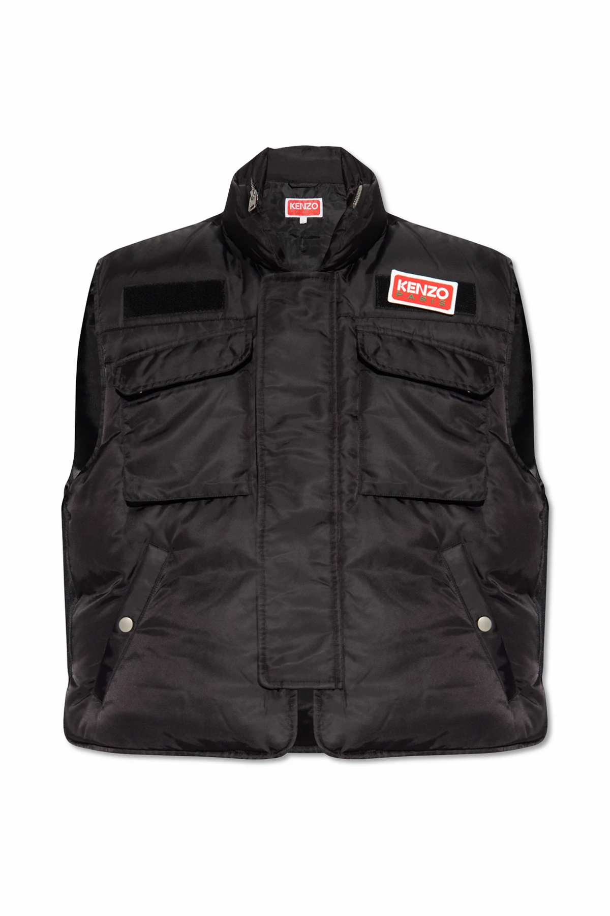 Down vest with logo