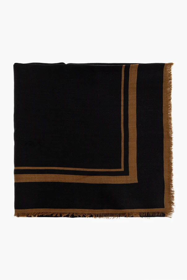 BLACK Scarf with animal motif