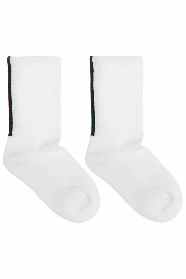 WEISS Socken mit 'Web'-Streifenmotiv