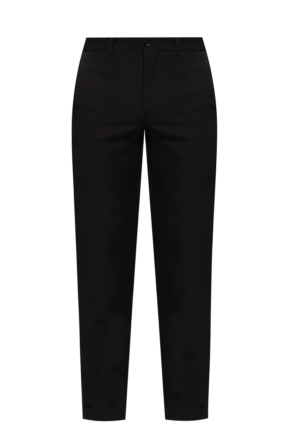 Wool pleat-front trousers