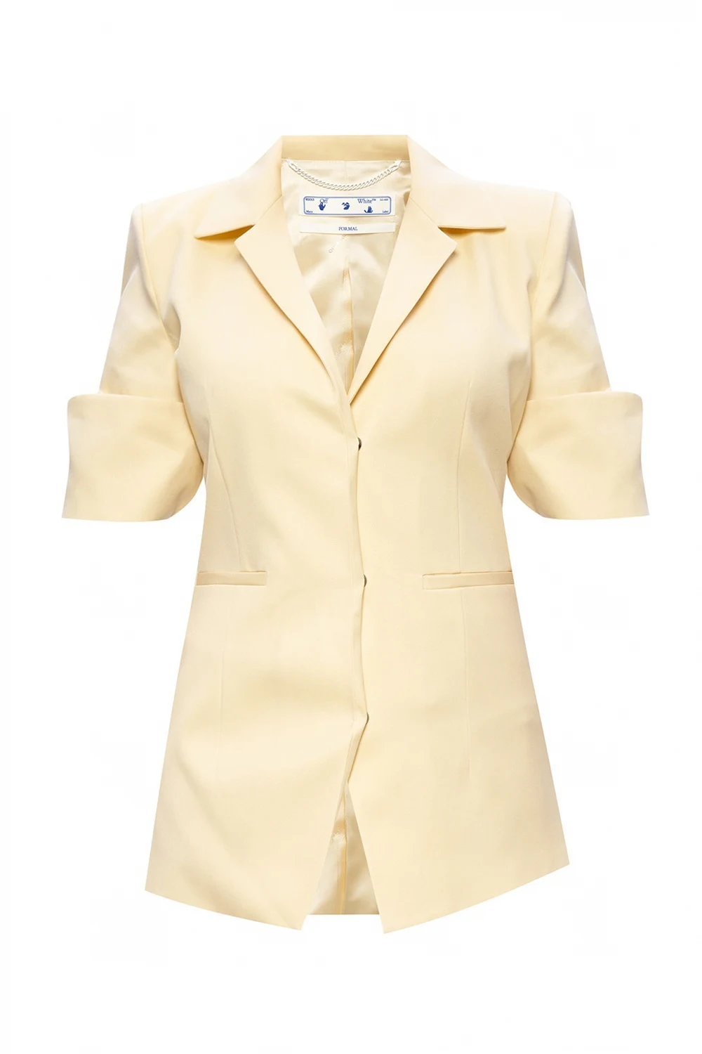 Short-sleeved wool blazer