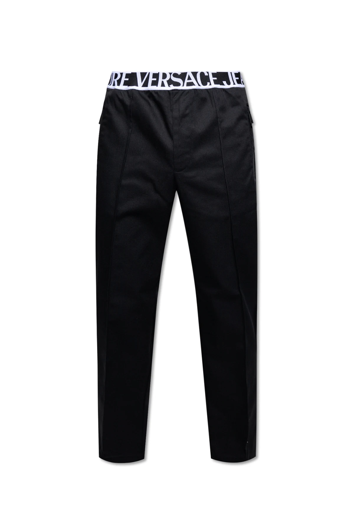 Trousers with elastic waistband