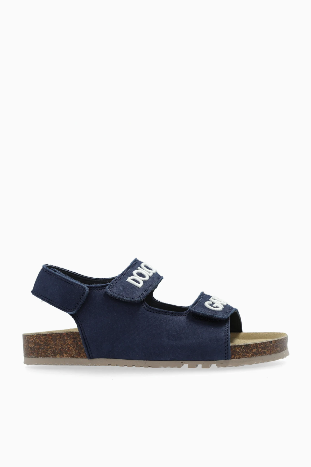 Suede sandals with logo