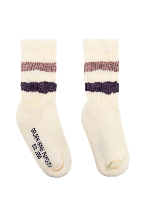 cream Socks with striped pattern