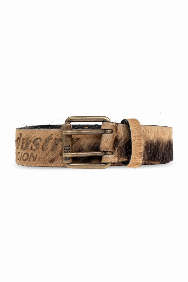 BROWN Leather belt ‘B-FLAG’