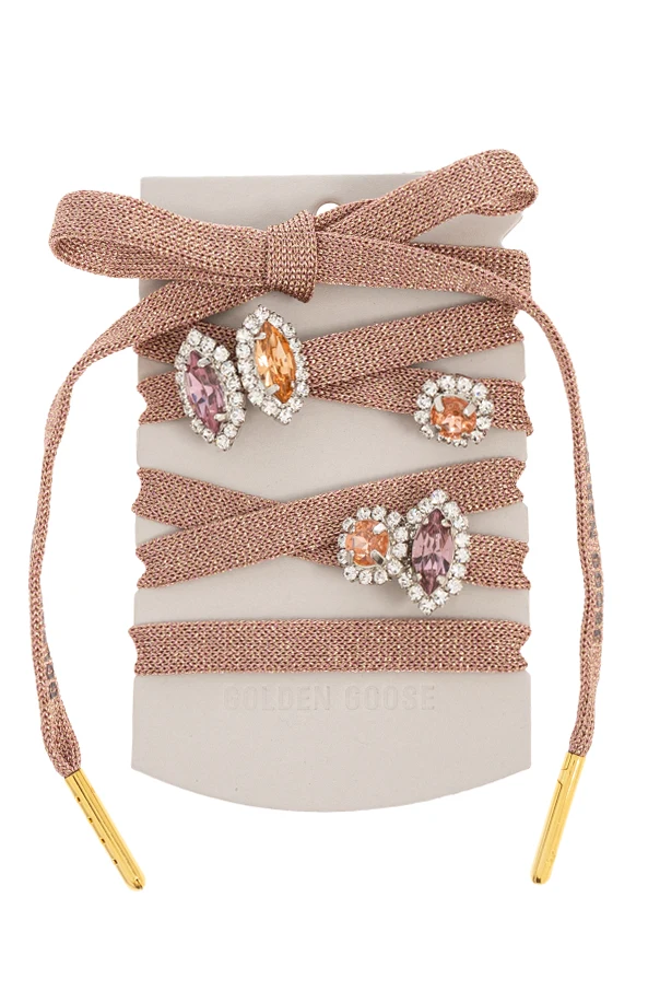 PINK Shoelaces with crystal appliqués