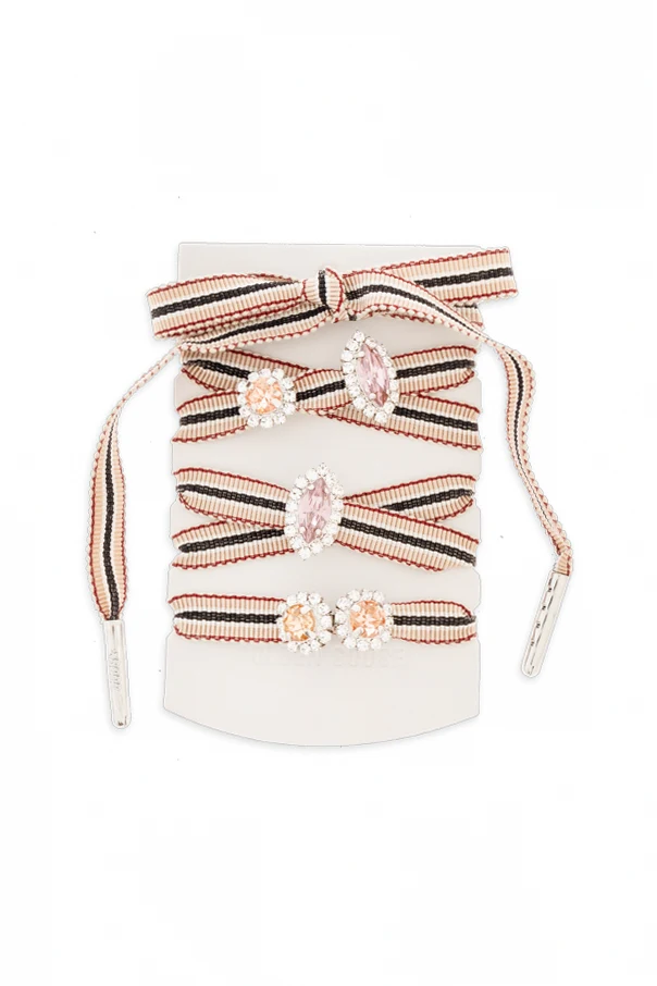 MULTICOLOUR Shoelaces with crystal appliqués