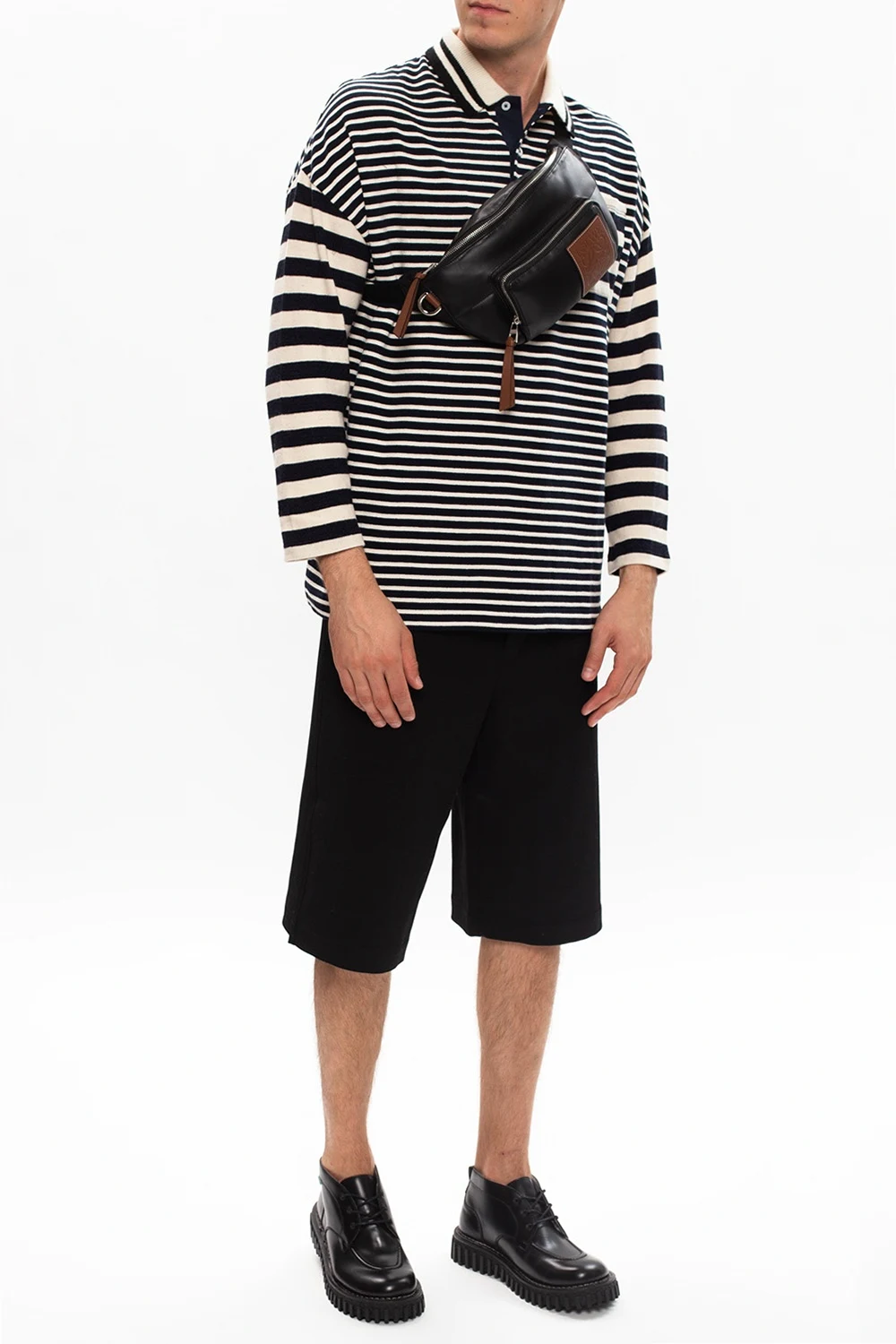 Wool shorts with logo