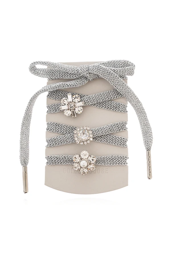 SILVER Shoelaces with crystal applications