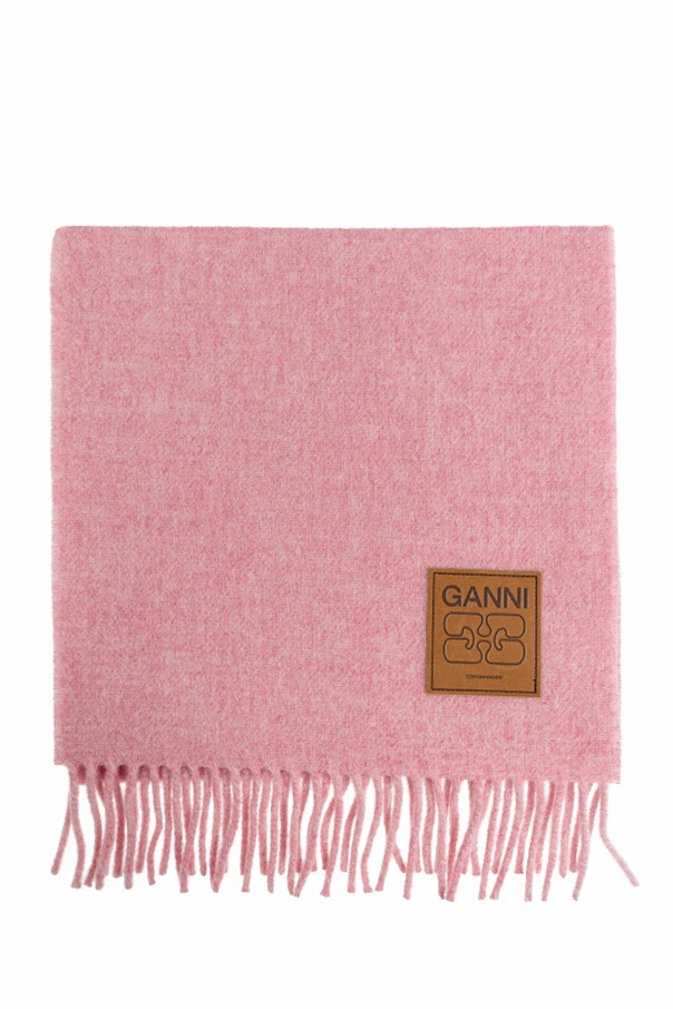 PINK Wool scarf with logo