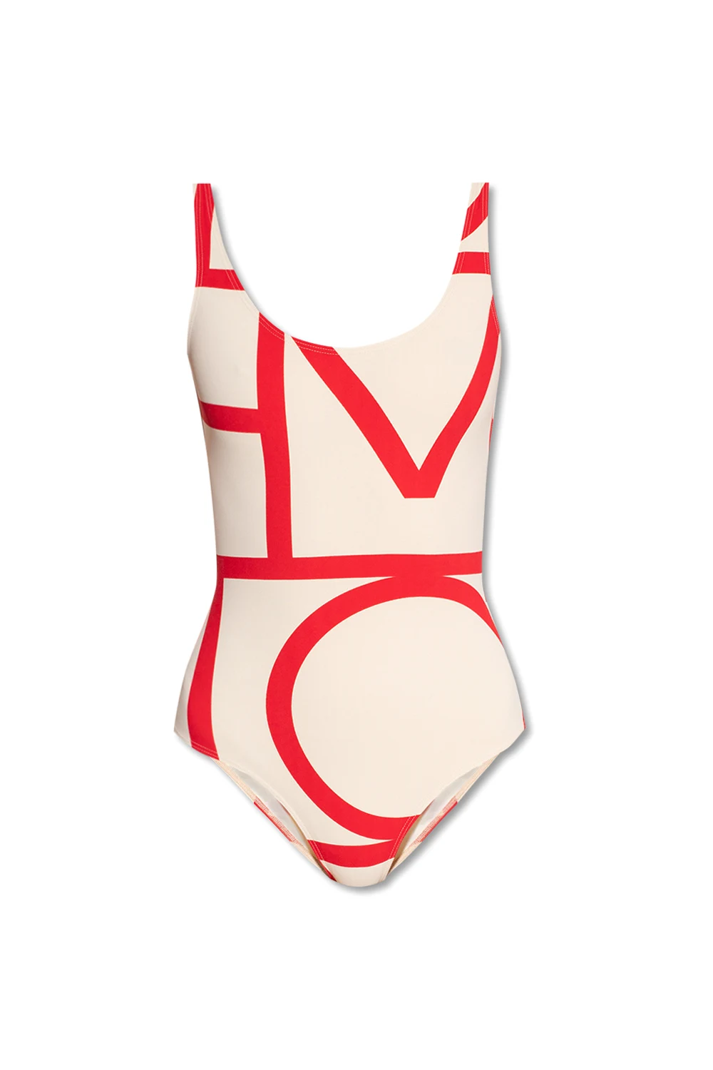 One-piece swimsuit with logo