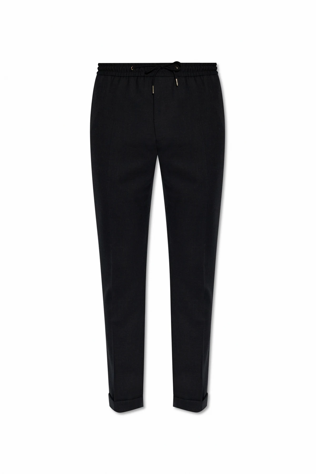 Wool pleat-front trousers