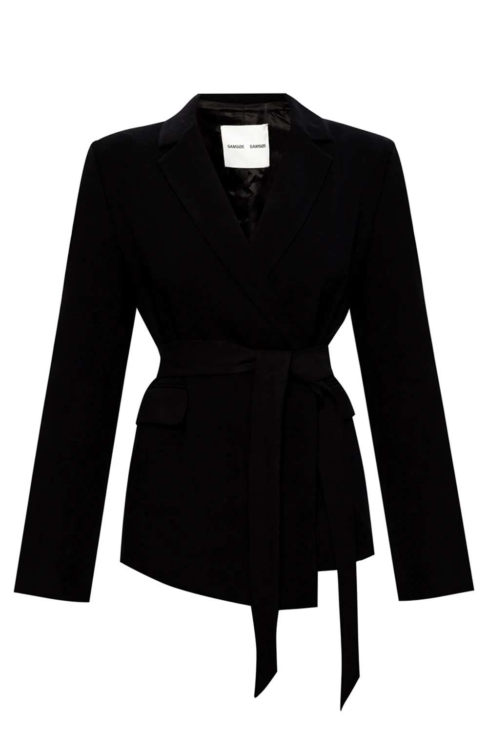 Belted double-breasted blazer