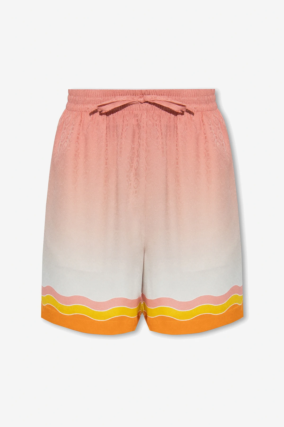 Monogrammed silk shorts