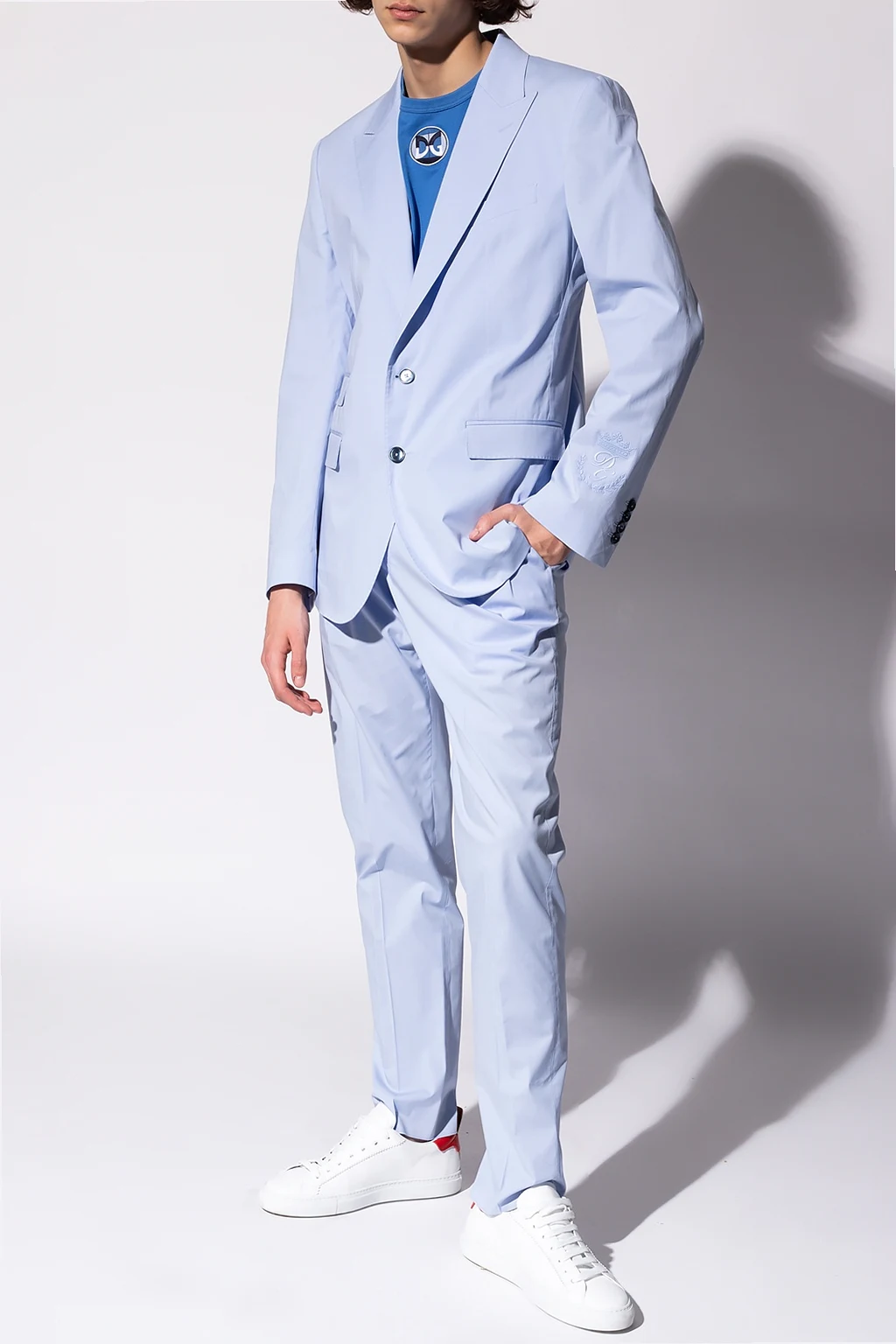 Pleat-front trousers with logo