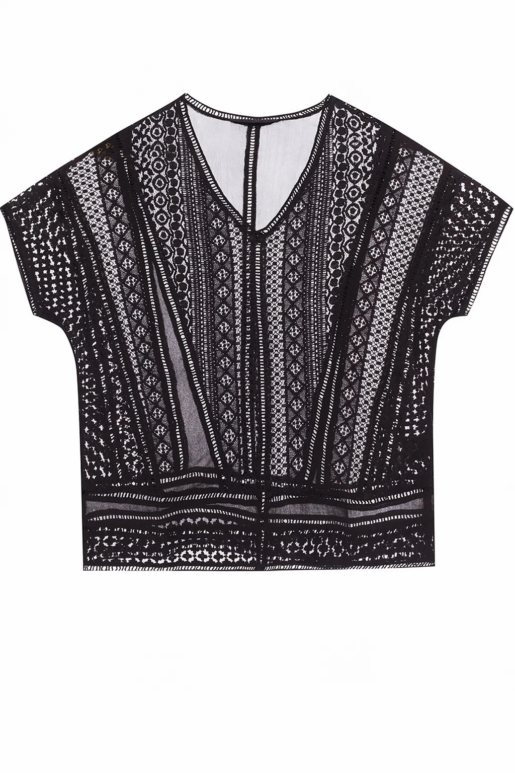 ‘Cindi’ openwork short sleeve top