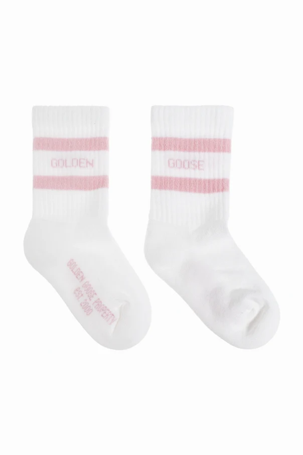 BIAŁY  Skarpety ze wzorem w pasy