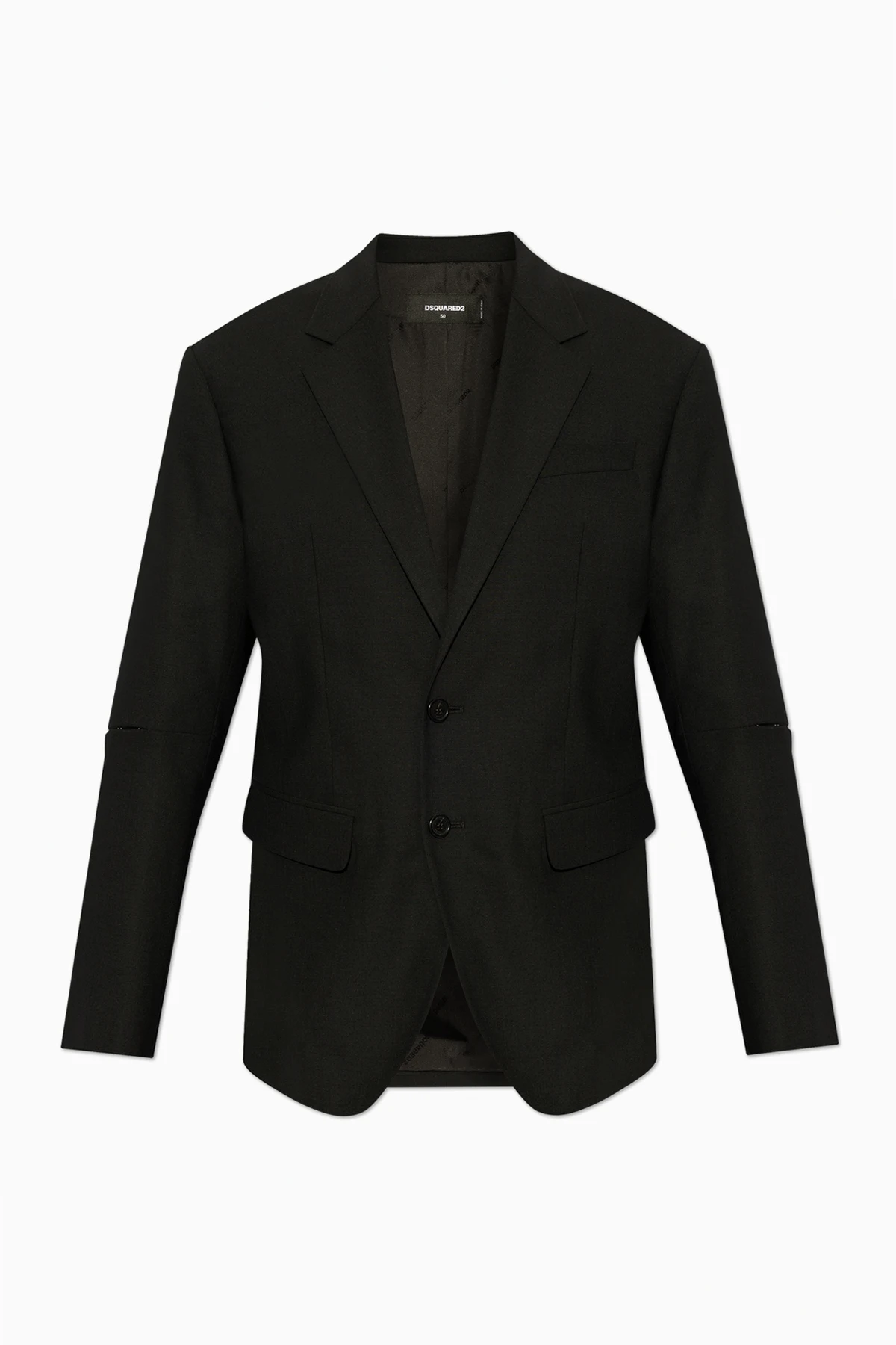 SCHWARZ Blazer mit Wollbesatz