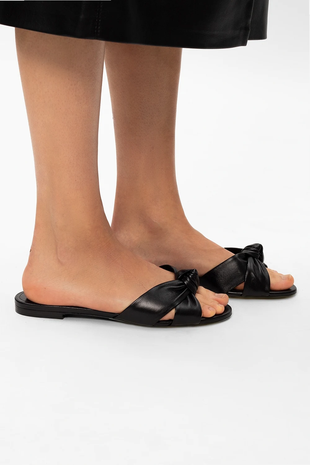 Leather slides
