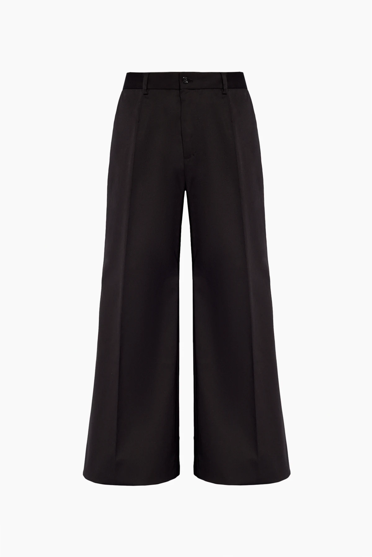 BLACK Cotton trousers with wide legs