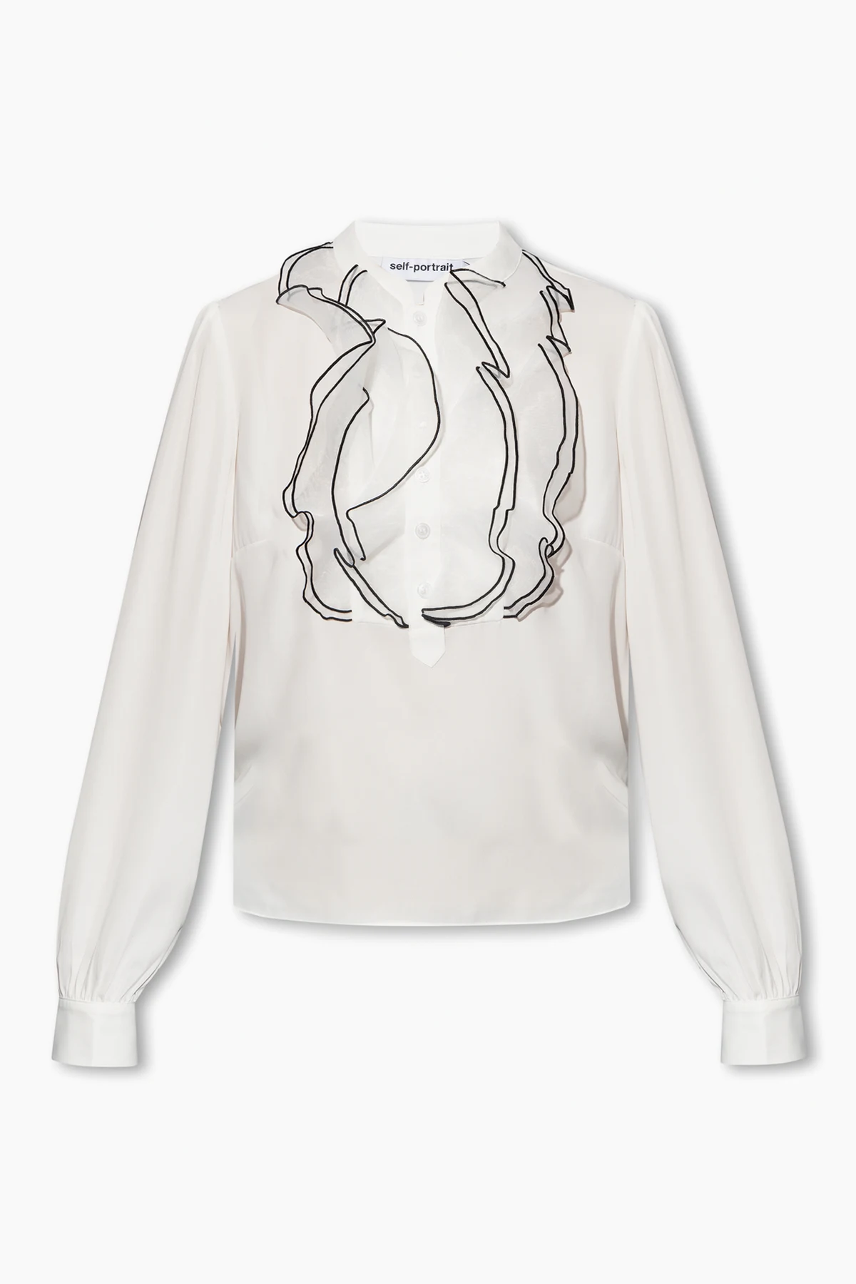 Bluse mit Rüschenkragen