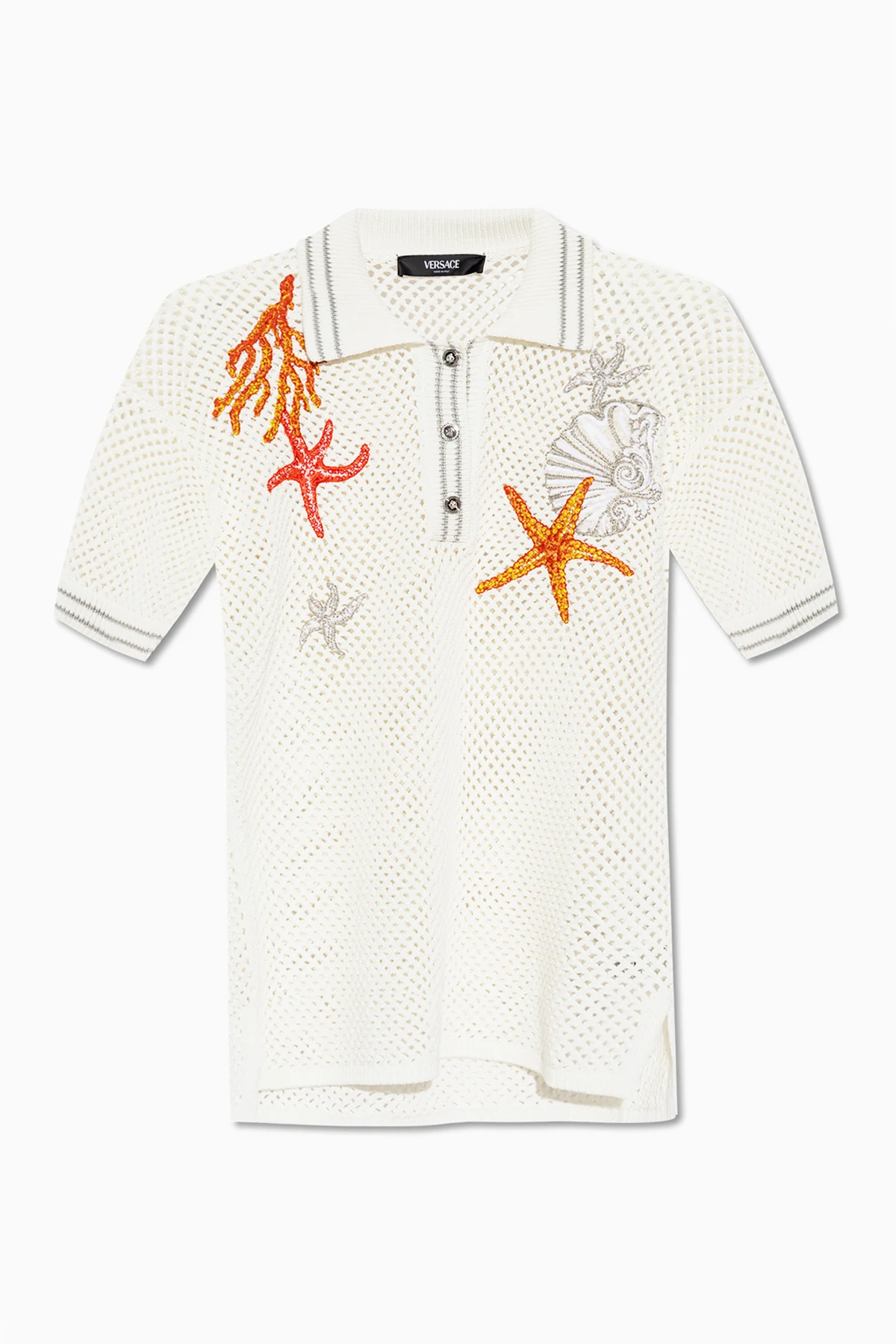 Ażurowe polo typu `oversize`