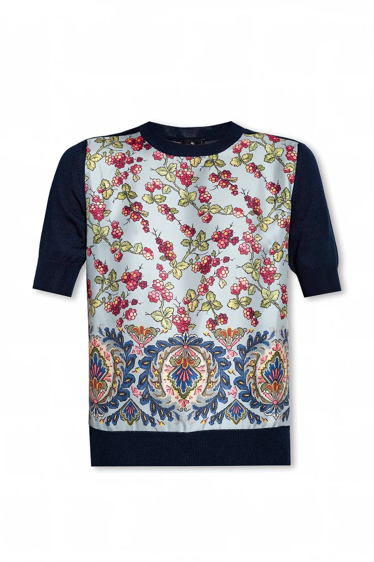 Top with silk front