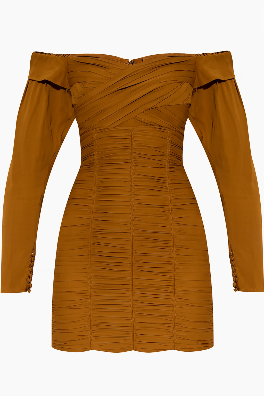 Fitted dress with gathers