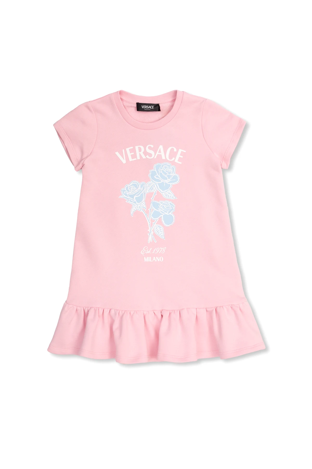 Sweatshirt dress with ruffle