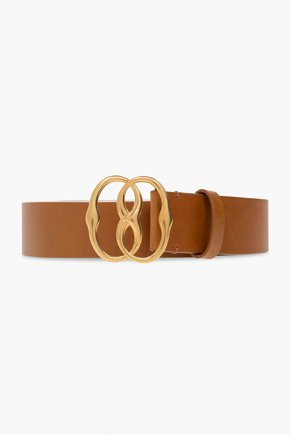 Leather belt with logo