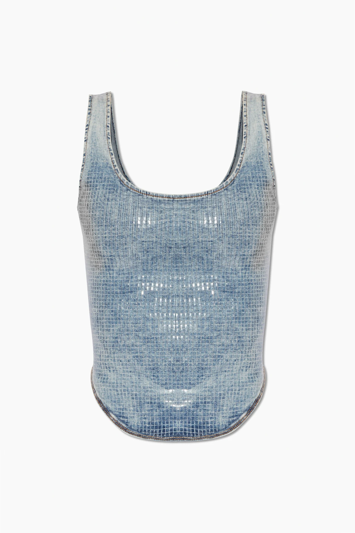 ‘DE-SHI-S‘ cropped denim top
