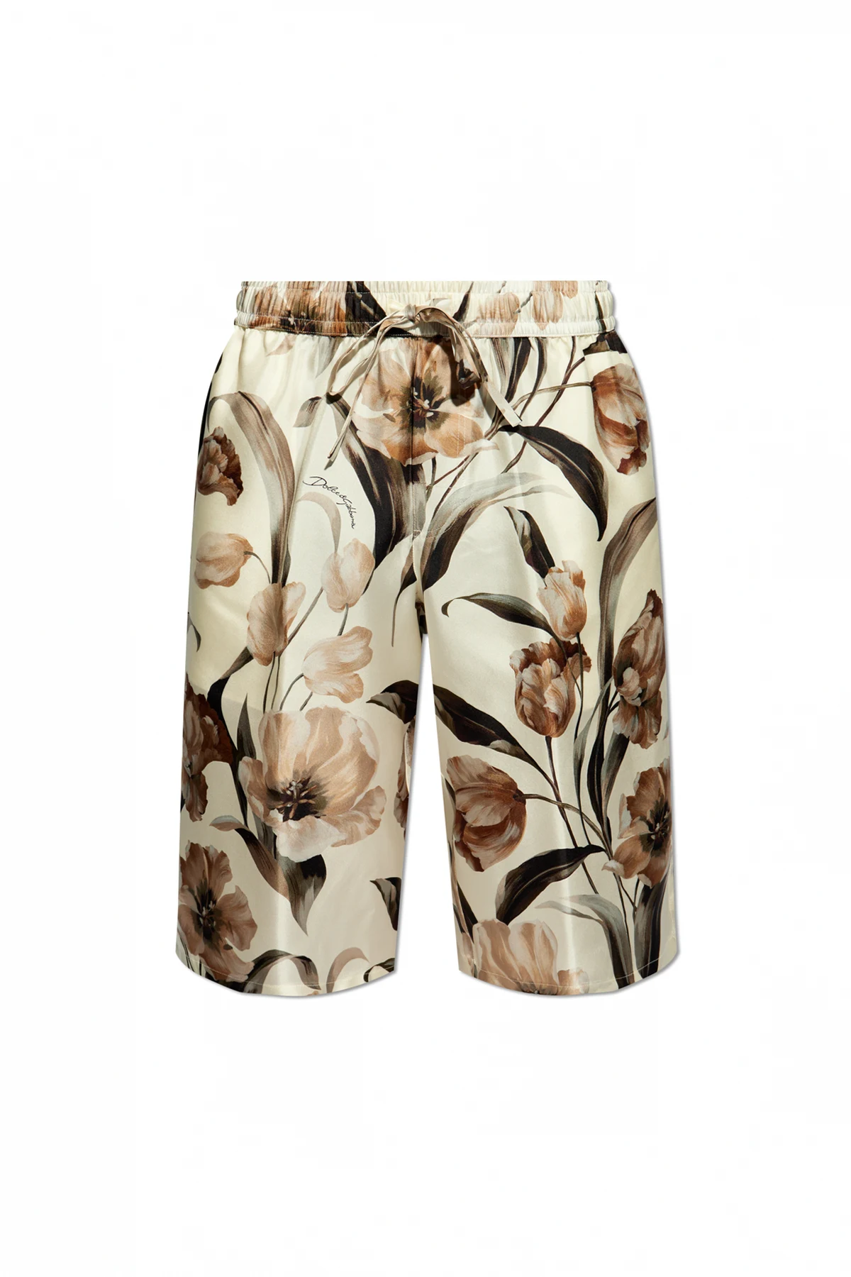 cream Silk shorts