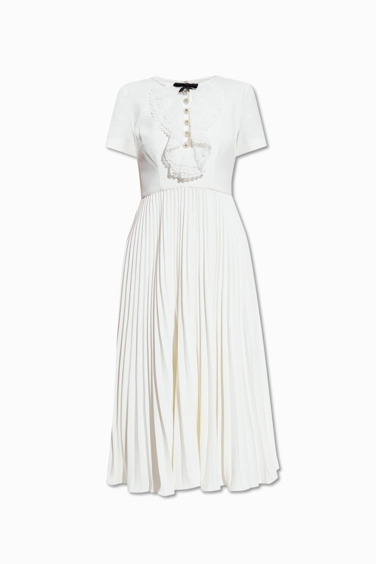Dress with pleated hem