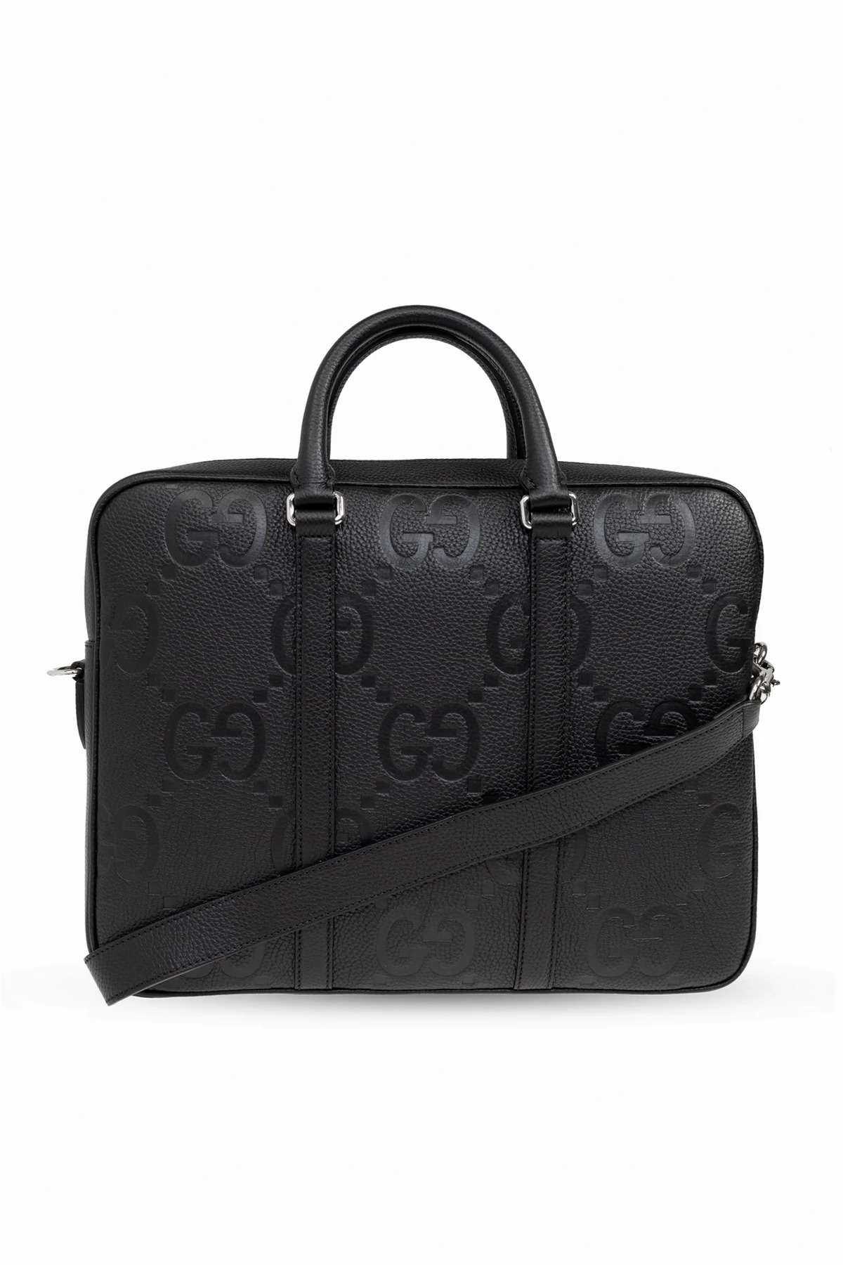 CZARNY Skórzana aktówka