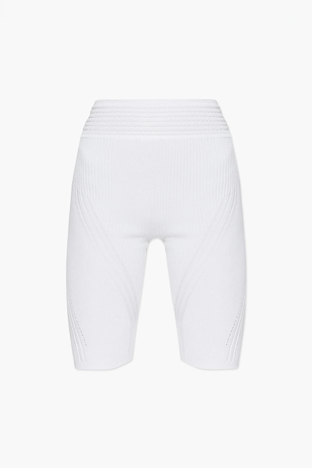 Krótkie prążkowane legginsy