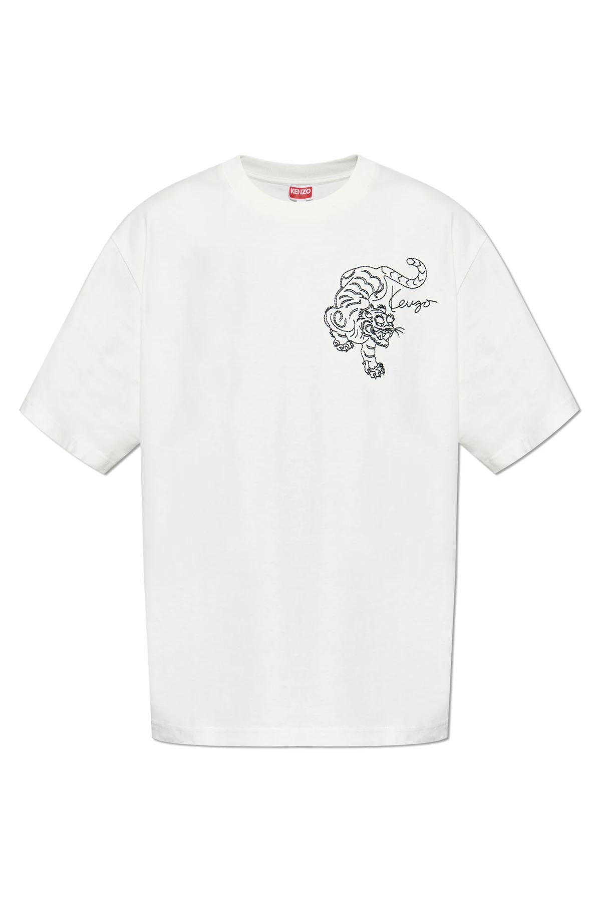 T-Shirt mit gesticktem Tigermotiv