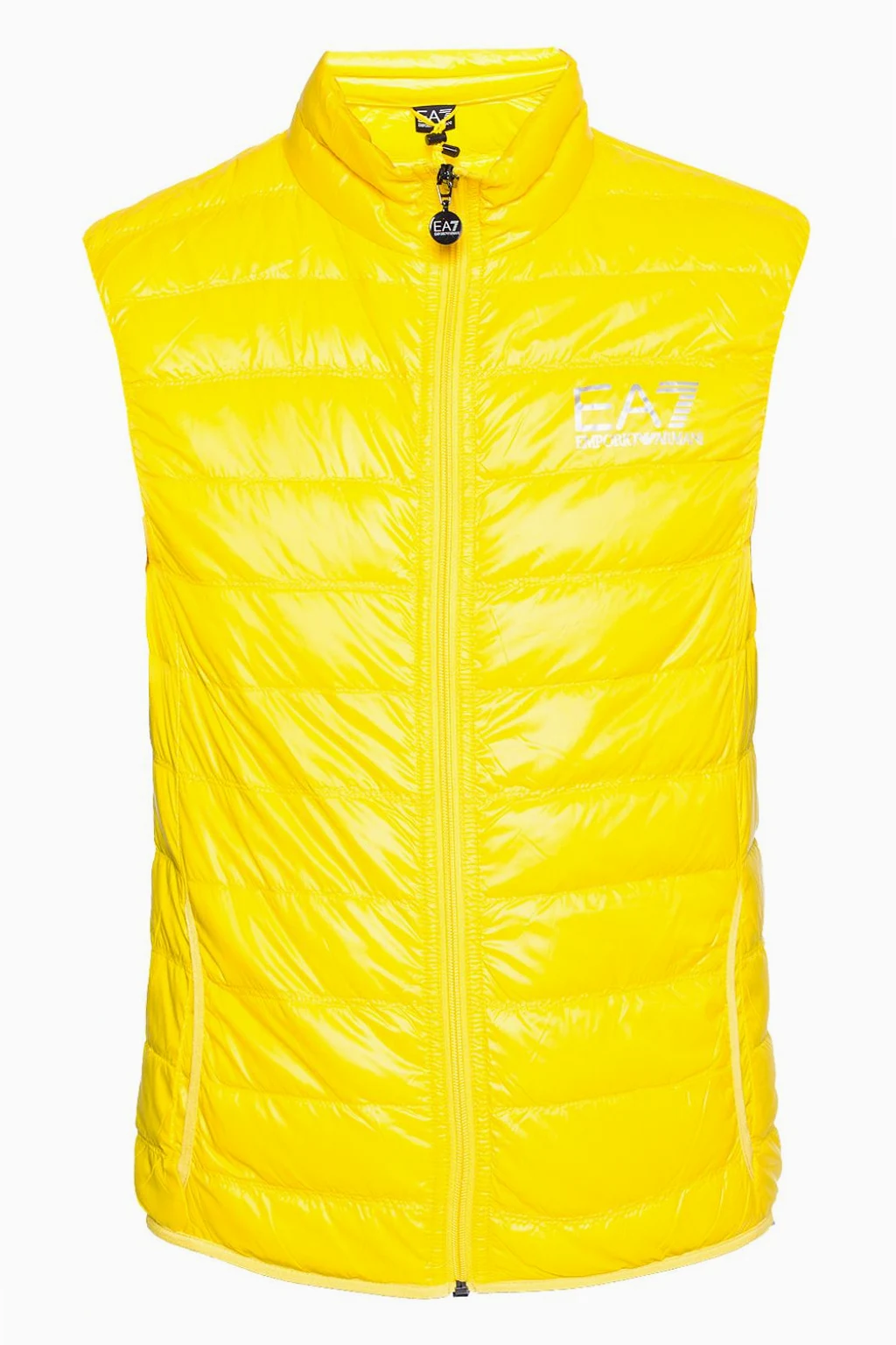 Down vest with standing collar